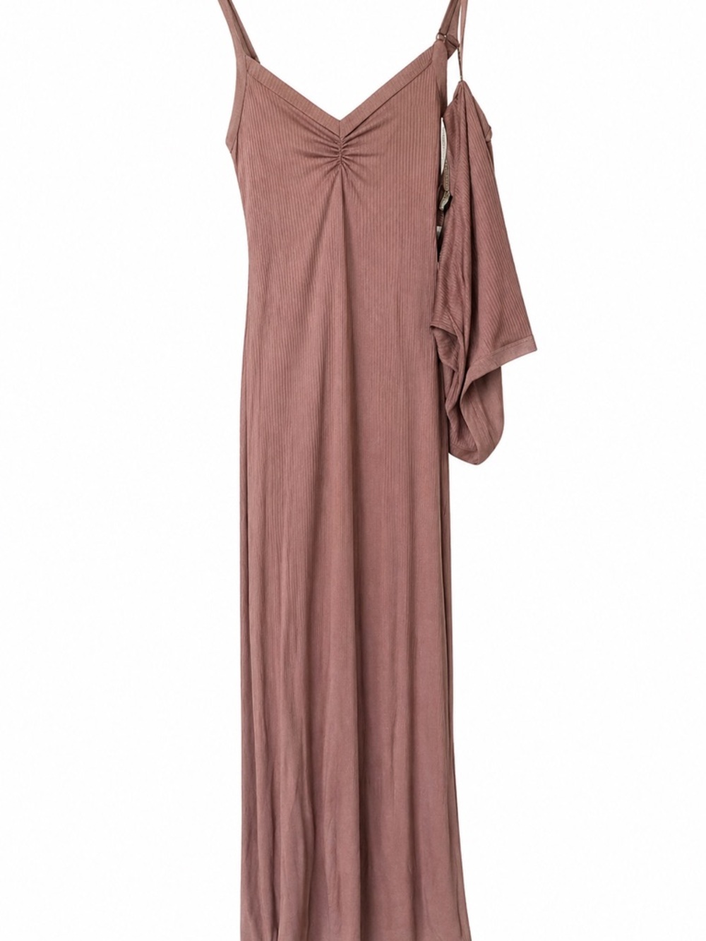 Plus Size Ribbed Knit Two-Piece Maxi Set in Brown - Picture 2 of 2